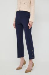 Twinset pantaloni femei, culoarea albastru marin, drept, high waist PPYH-SPD05F_59X
