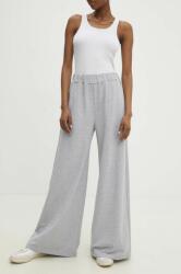 Answear Lab pantaloni femei, culoarea gri, evazati, high waist BBYH-SPD05L_90X