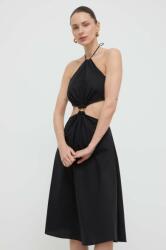 TWINSET rochie din bumbac culoarea negru, midi, evazati PPYH-SUD17L_99X