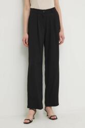 Sisley pantaloni femei, culoarea negru, drept, high waist PPYH-SPD0RE_99X