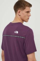 The North Face tricou din bumbac barbati, culoarea violet, cu imprimeu, NF0A87DDV6V1 PPYH-TSM240_44X (NF0A87DDV6V1)