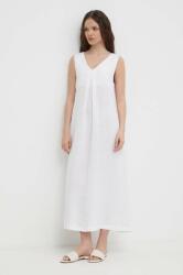 Benetton rochie din in culoarea alb, maxi, evazati PPYH-SUD1BZ_00X