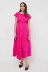 Max Mara rochie din amestec de in culoarea roz, maxi, evazați 2415220000000 PPYH-SUD1B5_43X