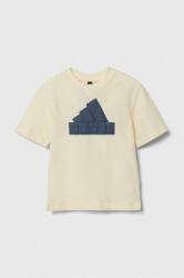 Adidas tricou de bumbac pentru copii culoarea bej, cu imprimeu PPYH-TSB07F_01X