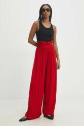 Answear Lab pantaloni femei, culoarea rosu, lat, high waist BBYH-SPD052_33X