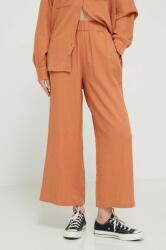 Billabong pantaloni de bumbac Follow Me culoarea portocaliu, lat, high waist, ABJNP00420 PPYH-SPD0KY_22X