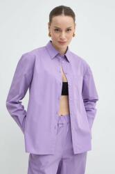 MAX&Co. MAX&Co. cămașă din bumbac femei, culoarea violet, cu guler clasic, relaxed, 2416111044200 2416110000000 PPYH-KDD0IG_04X