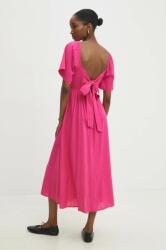 ANSWEAR rochie din in culoarea roz, midi, evazati BBYH-SSD07N_43X