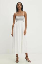 ANSWEAR rochie din bumbac culoarea alb, maxi, evazati BBYH-SSD05P_00X