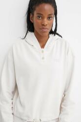 DKNY bluza femei, culoarea bej, cu glugă, cu imprimeu PPYH-BLD01D_08X