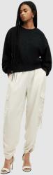 AllSaints pantaloni femei, culoarea alb, lat, high waist PPYH-SPD10L_00X