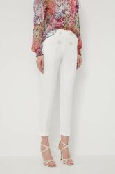 Morgan pantaloni femei, culoarea alb, mulata, high waist PPYH-SPD10H_00X