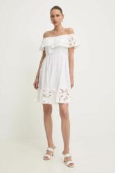 LIU JO rochie din bumbac culoarea alb, mini, evazati PPYH-SUD128_00X