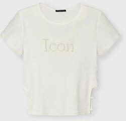 Sisley tricou de bumbac pentru copii culoarea alb PPYH-TSG06N_00X