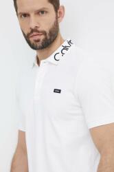 Calvin Klein tricou polo bărbați, culoarea alb, uni, K10K112467 PPYH-POM06P_00X