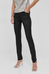 Morgan Pantaloni femei, culoarea negru, mulat, medium waist 9BY8-SPD14Z_99X