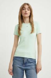 Tommy Jeans tricou femei, culoarea verde, DW0DW17383 PPYH-TSD04G_70X (DW0DW17383)