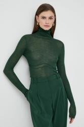 Patrizia Pepe pulover de lana femei, culoarea verde, light, cu turtleneck PPYH-SWD05S_77X