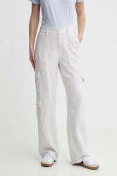 Hollister Co Hollister Co. pantaloni din in culoarea alb, lat, high waist PPYH-SPD10S_00X
