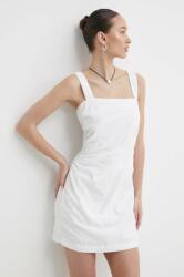 Abercrombie & Fitch rochie din in culoarea alb, mini, mulata PPYH-SUD1GC_00X