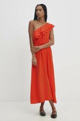 ANSWEAR rochie culoarea portocaliu, midi, evazati BBYH-SSD05E_22X