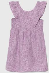 United Colors of Benetton rochie din in pentru copii culoarea violet, mini, evazati PPYH-SUG0AF_48X