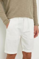 Guess pantaloni scurti din in ECO LINEN culoarea alb, M4GB59 WG8B0 PPYH-SZM0A4_00X
