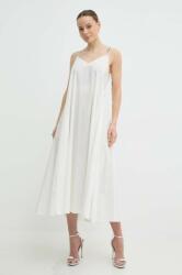 NISSA rochie culoarea alb, midi, evazați, RC14928 MPYH-SUD02T_00X