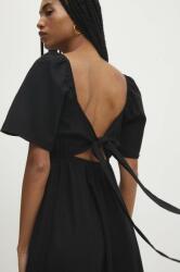 ANSWEAR rochie din in culoarea negru, midi, evazati BBYH-SSD07N_99X