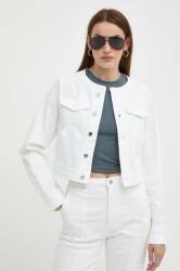 Boss geaca jeans femei, culoarea alb, de tranzitie, 50514580 PPYH-KUD0D4_00J