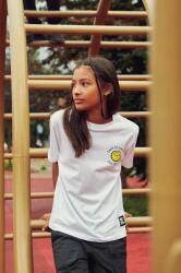 Jack Wolfskin tricou de bumbac pentru copii SMILEYWORLD culoarea alb, cu imprimeu PPYH-TSK065_00X