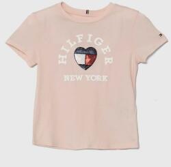 Tommy Hilfiger tricou de bumbac pentru copii culoarea roz PPYH-TSG0JB_03X