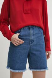 Answear Lab pantaloni scurti jeans femei, neted, high waist BBYH-SZD036_55X