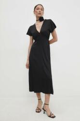 ANSWEAR rochie culoarea negru, midi, evazati BBYH-SUD0CK_99X (82192v39v.IKK)