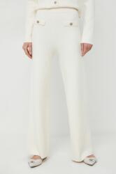 Twinset pantaloni femei, culoarea bej, evazati, high waist PPYH-SPD057_01X