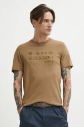 G-Star Raw tricou din bumbac barbati, culoarea bej, cu imprimeu PPYH-TSM1EI_88X