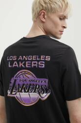 New Era tricou din bumbac barbati, culoarea negru, cu imprimeu, LOS ANGELES LAKERS PPYH-TSM28Z_99X