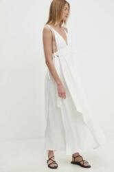 ANSWEAR rochie culoarea alb, maxi, evazati BBYH-SSD079_00X