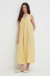 Benetton rochie din in culoarea galben, maxi, evazati PPYH-SUD1BZ_11X