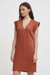 Benetton rochie culoarea maro, mini, drept PPYH-SUD1BI_88X