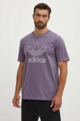 adidas Originals tricou din bumbac Trefoil Tee bărbați, culoarea violet, cu imprimeu, IR7992 PPYH-TSM0HP_40X