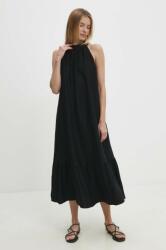 ANSWEAR rochie culoarea negru, midi, evazati BBYH-SSD06W_99X