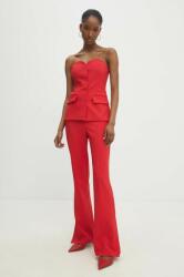 Answear Lab pantaloni femei, culoarea rosu, drept, high waist BBYH-SPD054_33X