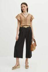 Medicine pantaloni femei, culoarea negru, fason culottes, high waist ZPYH-SPD800_99X