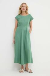 Max Mara rochie din amestec de in culoarea verde, maxi, evazați 2415220000000 PPYH-SUD1B5_77X