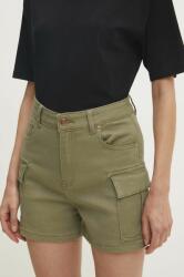 Answear Lab pantaloni scurti femei, culoarea verde, neted, high waist BBYH-SZD062_87X