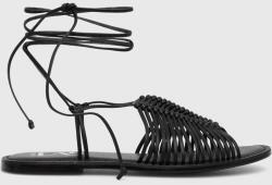 Answear Lab sandale de piele femei, culoarea negru BPYH-KLD00R_99X