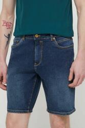 Solid pantaloni scurti jeans barbati, culoarea albastru marin MPYH-SZM007_59X