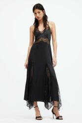 AllSaints rochie din matase JASMINE DRESS culoarea negru, maxi, evazati, W063DA PPYH-SUD2H3_99X