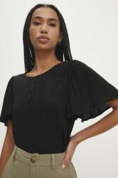 ANSWEAR bluza femei, culoarea negru, cu imprimeu BBYH-BDD09K_99X